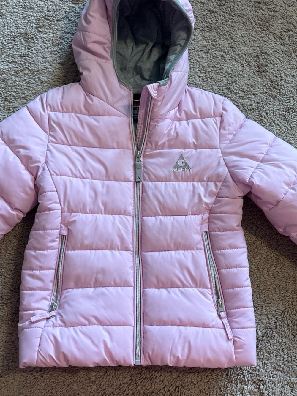 Gerry Weber Light Pink Quilted Hooded Puffer Jacket